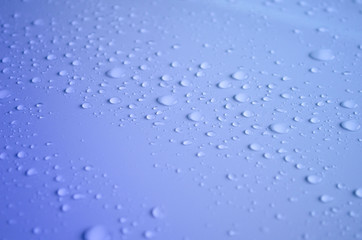 Water droplets on the surface of the car
