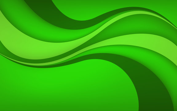Abstract green background with wave. Vector Illustration