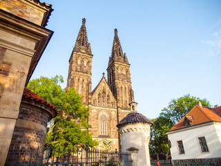 Basilica of Saint Peter and Paul in Vysehrad complex, Prague, Czech Republic.