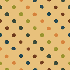 Fototapeta na wymiar Polka dots Seamless vector pattern, colorful doodle texture. vector