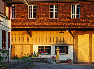 A fragment of the house with windows