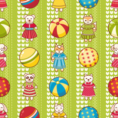 Child toy seamless pattern. Design element for postcard, banner, flyer