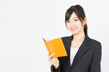 Fototapeta premium portrait of asian businesswoman isolated on white background