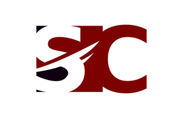 SC Red Negative Space Square Letter Logo