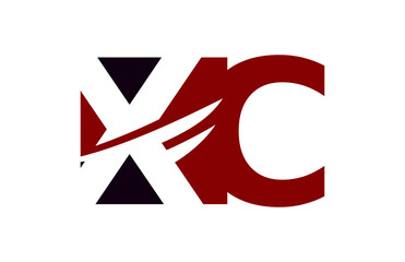 XC Red Negative Space Square Letter Logo