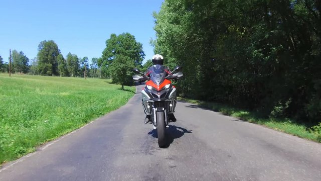 Motorcycle on the rural road in Czech Republic
