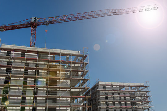 construction site big with cranes