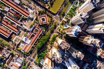 Top View of Ribeirao Preto city in Sao Paulo, Brazil by Drone