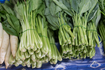 Obraz premium Fresh vegetables Kale in the market