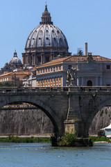 Fototapeta premium Amazing view of Vatican and Tiber River in city of Rome, Italy
