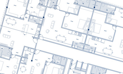 Clean architecture Floor plan background blueprint style white background - 167050399