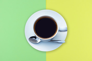 coffee cup on colorful paper