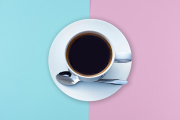 coffee cup on colorful paper
