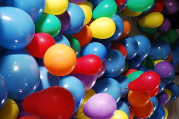Fototapeta na wymiar Rubber Balloons Filled With Gas