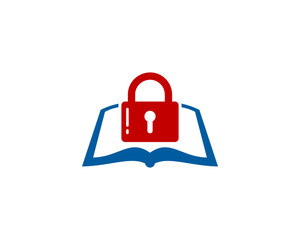 Book Lock Icon Logo Design Element