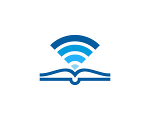 Book Wifi Icon Logo Design Element