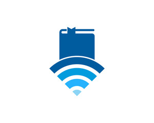 Book Wireless Icon Logo Design Element