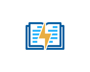 Power Book Icon Logo Design Element