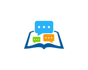 Chat Book Icon Logo Design Element