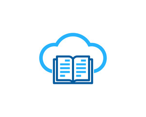 Cloud Book Icon Logo Design Element