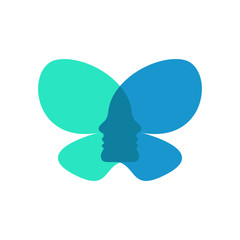 butterfly head vector logo