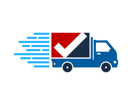 Check Delivery Icon Logo Design Element