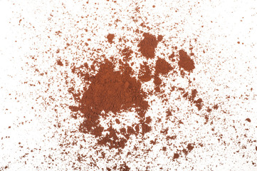 Cocoa powder isolated on a white background