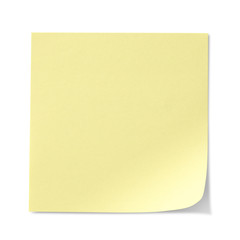 Yellow Sticky Note isolated on white background, clipping path included