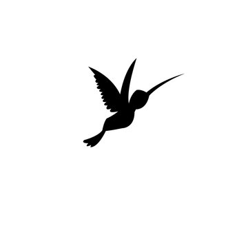 Vector sign silhouette of a hummingbird