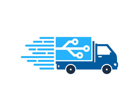 Tech Delivery Icon Logo Design Element