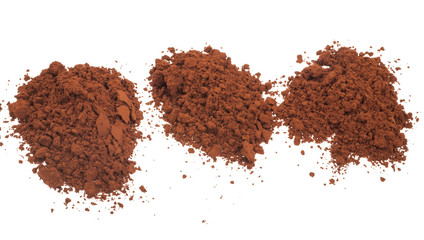 Cocoa powder isolated on a white background