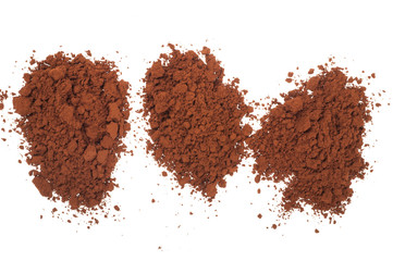 Cocoa powder isolated on a white background