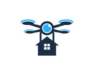 Home Drone Icon Logo Design Element