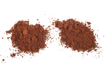Cocoa powder isolated on a white background