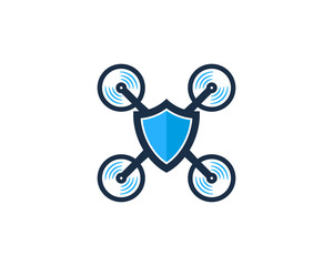 Shield Drone Icon Logo Design Element