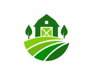 Nature Farm Icon Logo Design Element