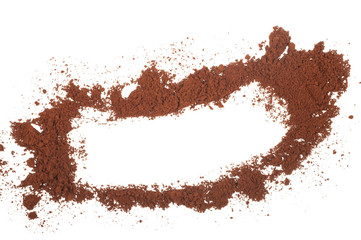 Cocoa powder isolated on a white background