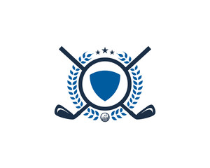 Shield Golf Icon Logo Design Element