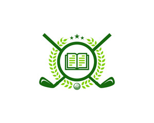 Book Golf Icon Logo Design Element