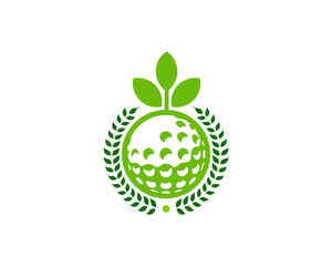 Green Golf Icon Logo Design Element