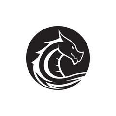 Obraz premium dragon logo vector silhouette