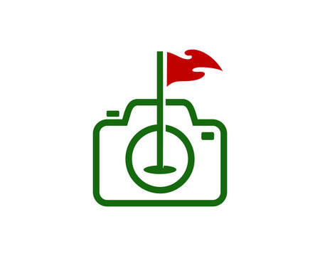 Golf Camera Icon Logo Design Element