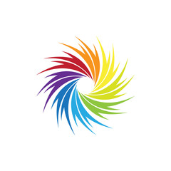 Fototapeta na wymiar colorful rainbow spark business logo vector