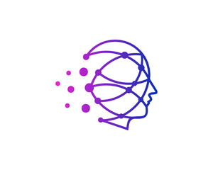 Artificial Intelligence Digital Human Icon Logo Design Element
