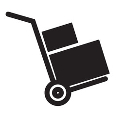 handcart icon on white background. flat style design. handcart sign.