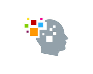 Obraz premium Human Digital Tech Icon Logo Design Element