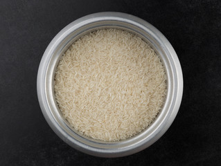Rice in cooker pot