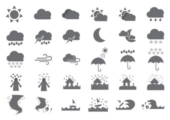 Thirty weather solid icons