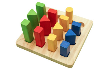 Fototapeta premium Toy for kids - colorful wooden blocks