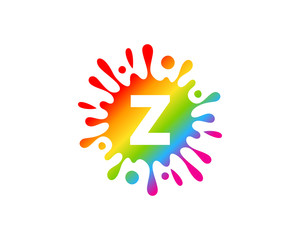 Splash Liquid Color Letter Z Icon Logo Design Element